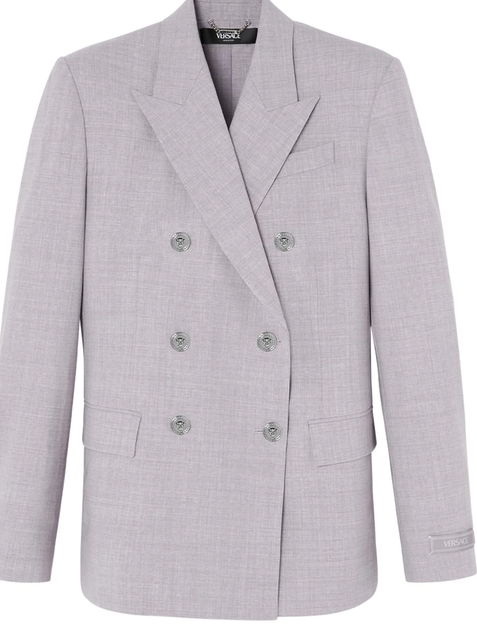 Cheap double-breasted Versace chambray Women blazer 0723